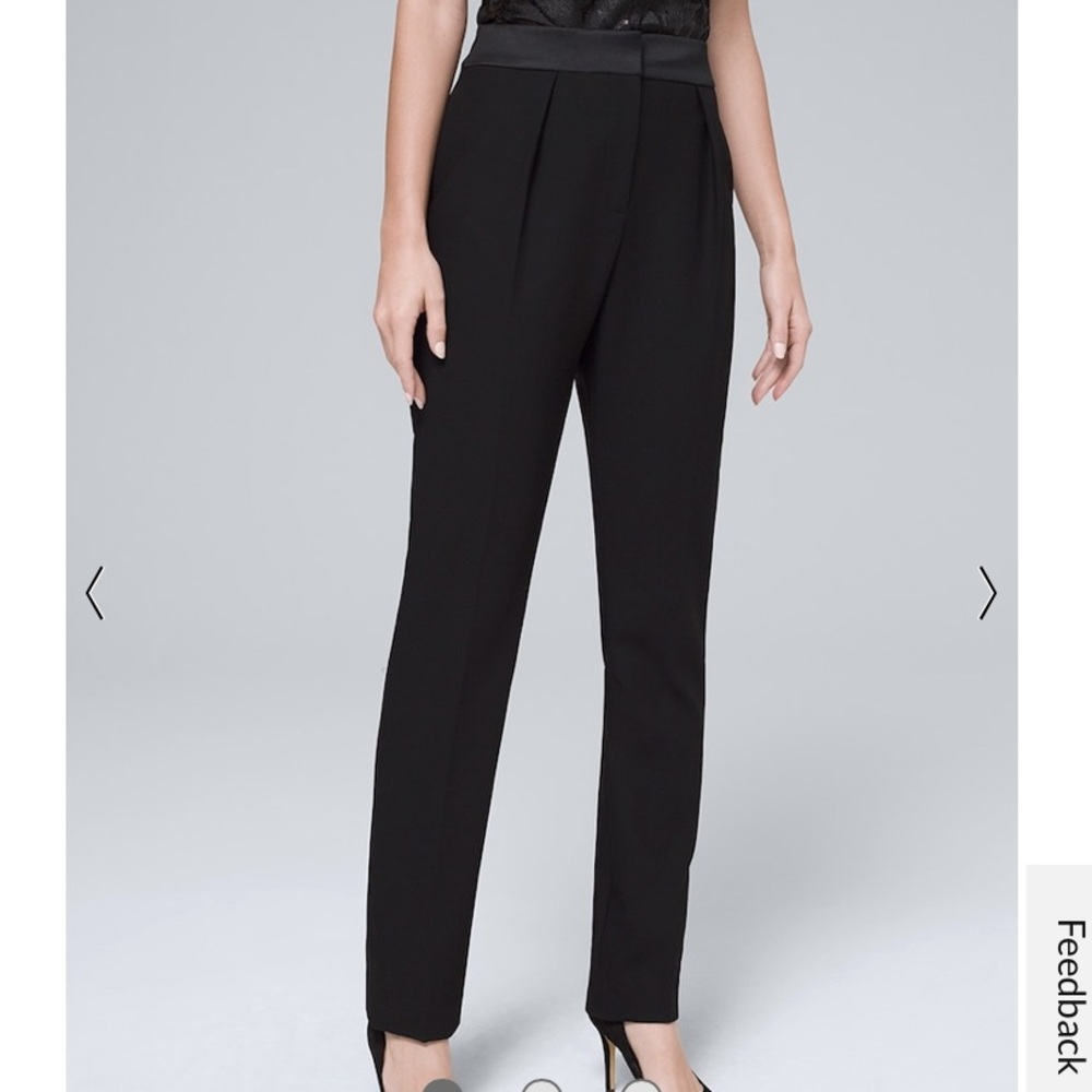 White House Black Market Elegant Black Straight Leg Pants
